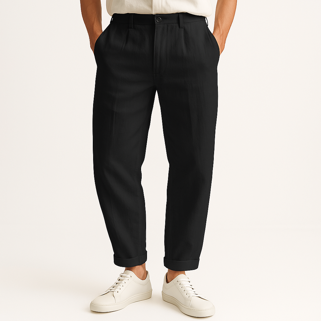 NoirBlanc Sydney™ | Riviera Linen Straight-Cut Pants