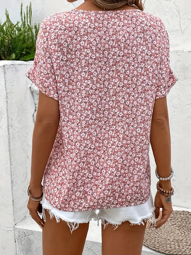 Selestia - Floral Button-Up Blouse