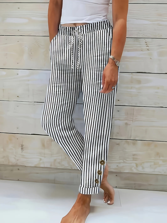 Raquelle - Casual Striped Pants