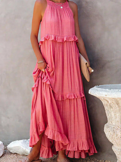 Robyn - Halter Ruffle Maxi Dress
