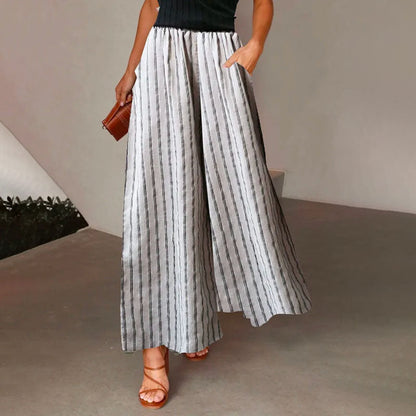Seriva - Striped Flare Pants