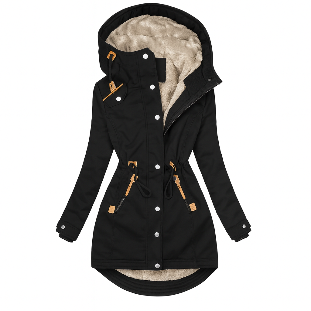 Olivia Long Quilted Hooded Coat