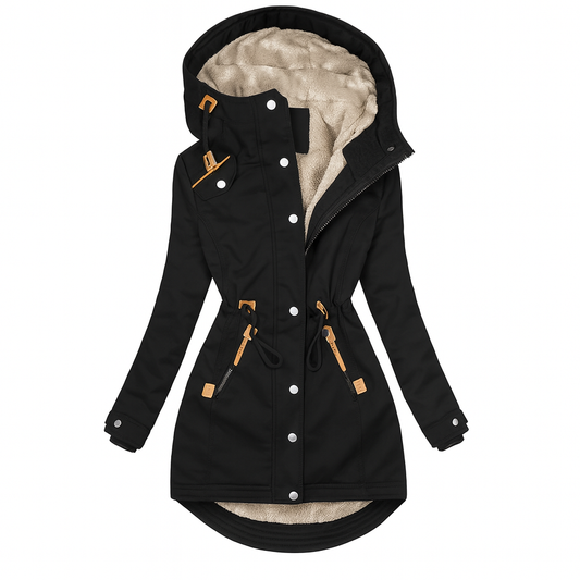 Olivia Long Quilted Hooded Coat