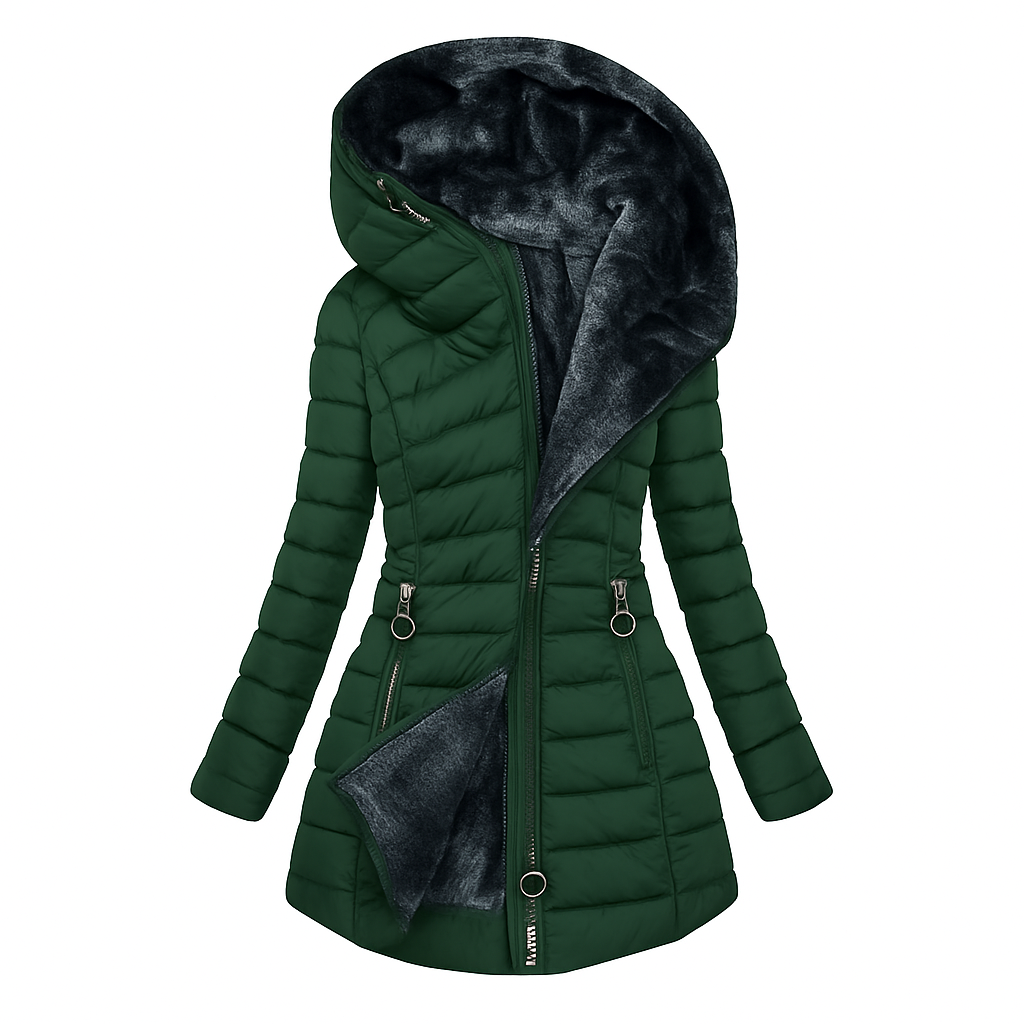Florence Long Quilted Hooded Coat
