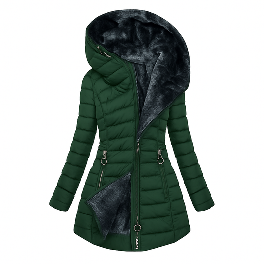 Florence Long Quilted Hooded Coat