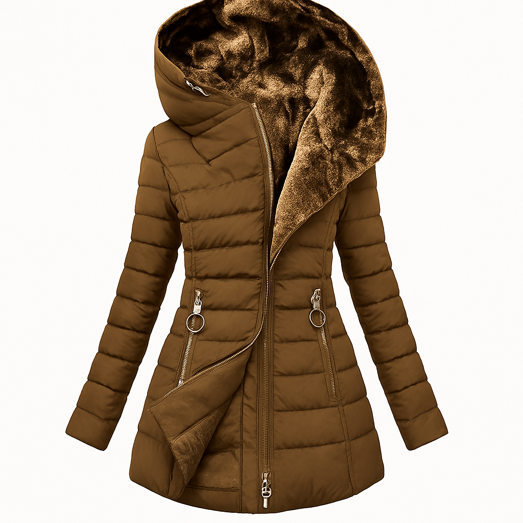 Florence Long Quilted Hooded Coat