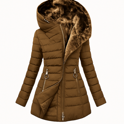 Florence Long Quilted Hooded Coat