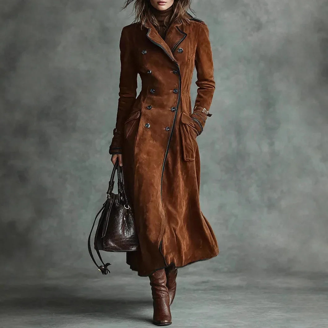 Frenchie Suede Trench Coat