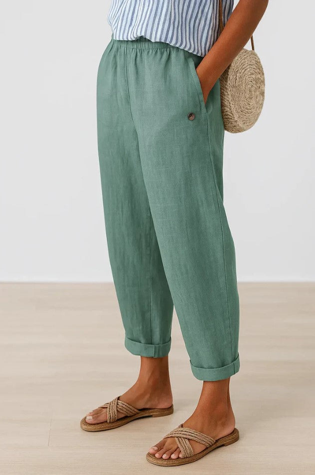 Sharona - Timeless Linen-Cotton Trousers