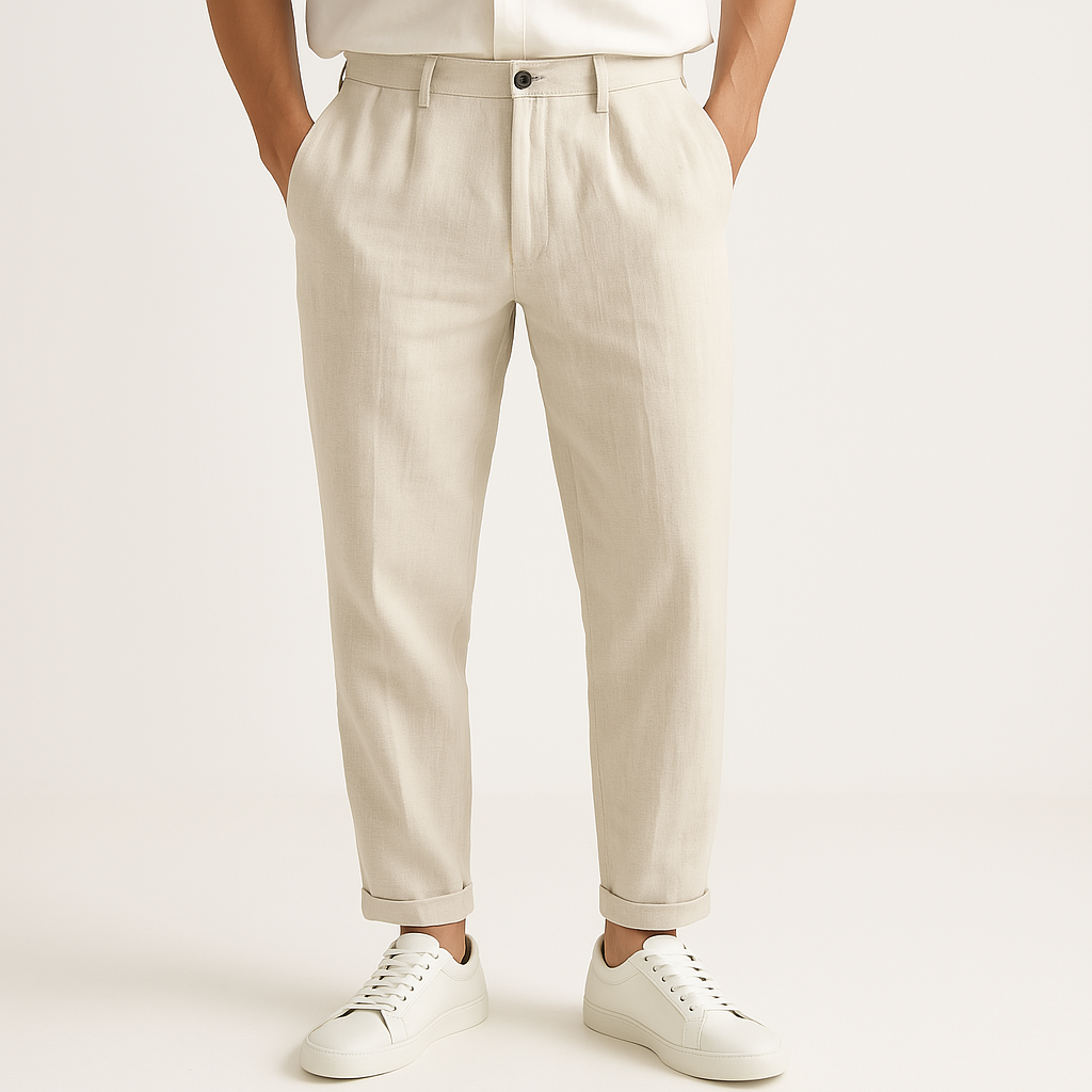 NoirBlanc Sydney™ | Riviera Linen Straight-Cut Pants