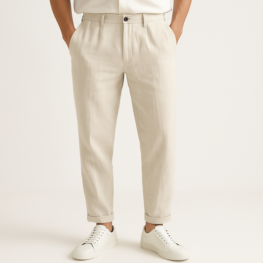 NoirBlanc Sydney™ | Riviera Linen Straight-Cut Pants
