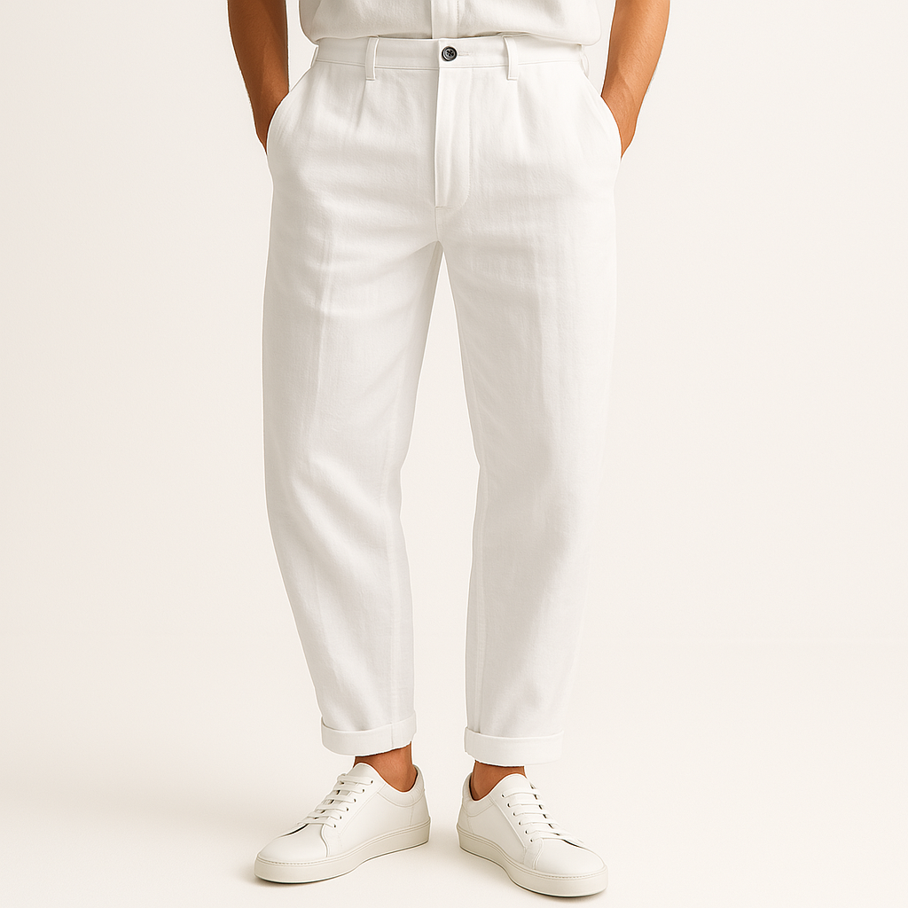 NoirBlanc Sydney™ | Riviera Linen Straight-Cut Pants